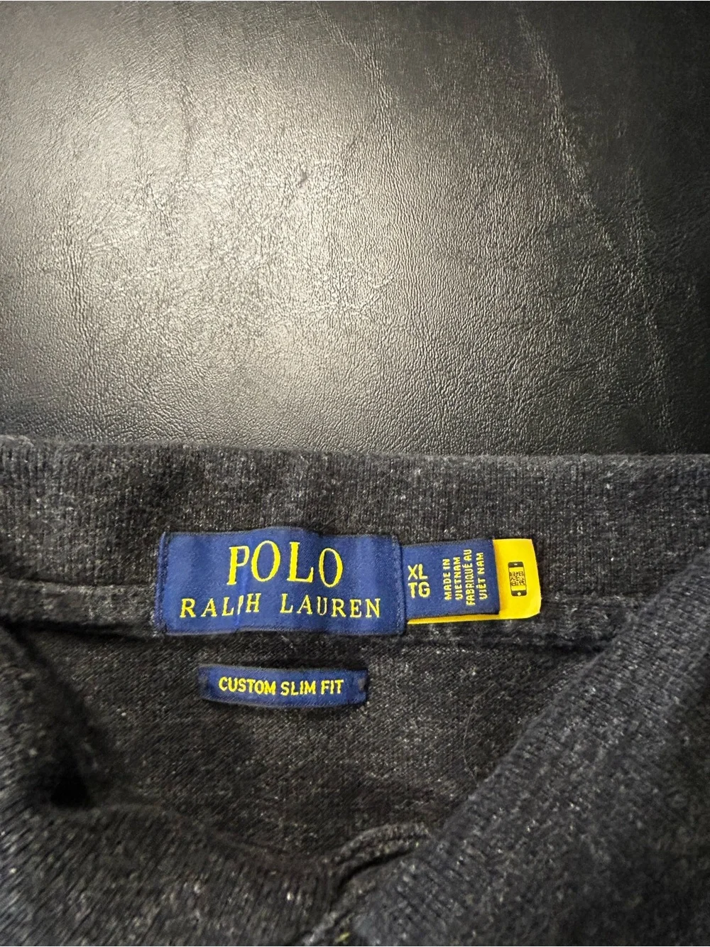 Polo Ralph Lauren Men's Gray Long Sleeve Custom Slim Fit Polo Shirt Size XL